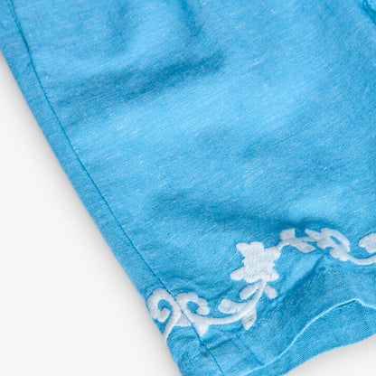 Pantaloni di Lino con Ricamo 701110