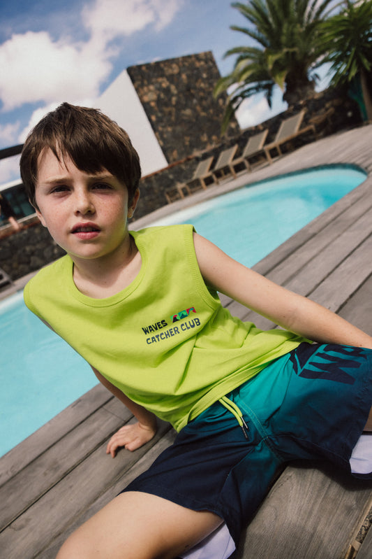 Costume da Bagno Boxer in Tessuto Riciclato per Ragazzo 831237