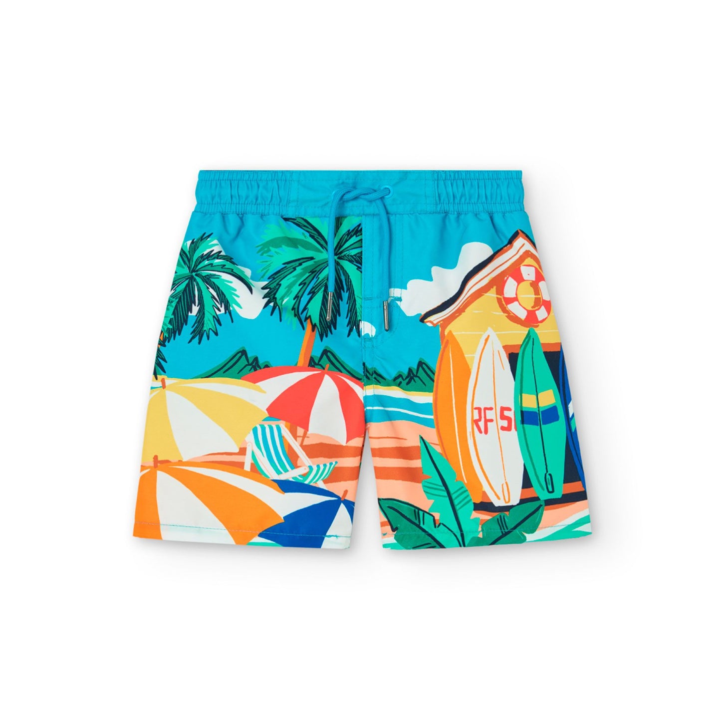 Costume da Bagno Boxer in Tessuto Riciclato per Ragazzo stampa Surf