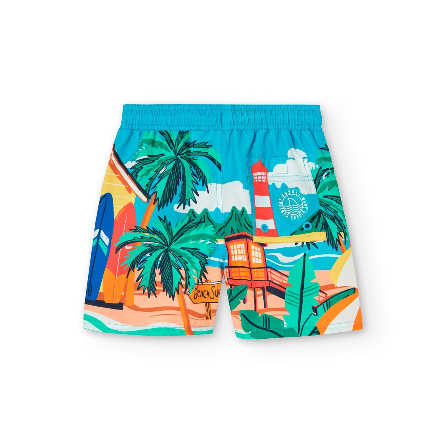 Costume da Bagno Boxer in Tessuto Riciclato per Ragazzo stampa Surf